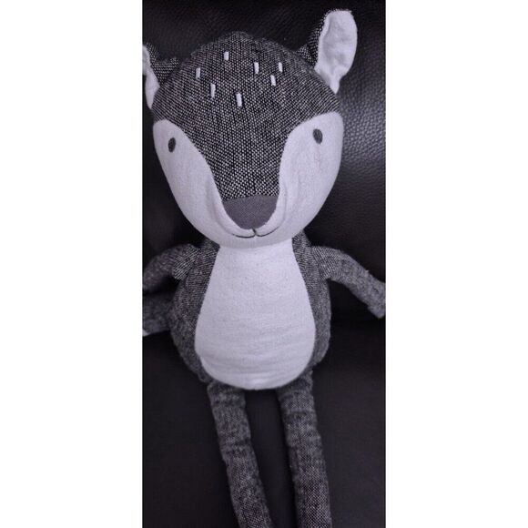 Cloud Island Nursery Woodland Grey Fox Plush Stuffed Animal Toy  Sewn Eyes 17" - Picture 4 of 4